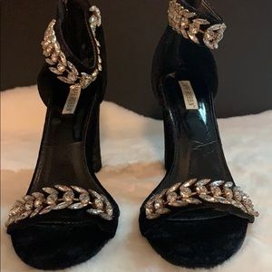 Jeweled Velvet Sandals